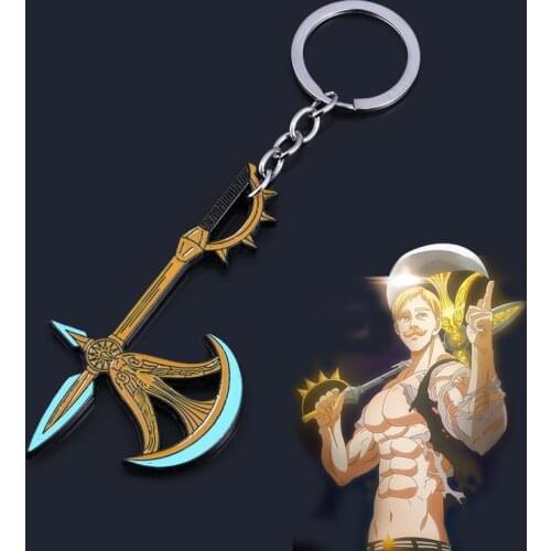 Anime The Seven Deadly Sins Escanor Rhitta Axe Weapon Keychain Nanatsu no Taizai Opener Men Car Keyring Key Holder Gift Jewelry