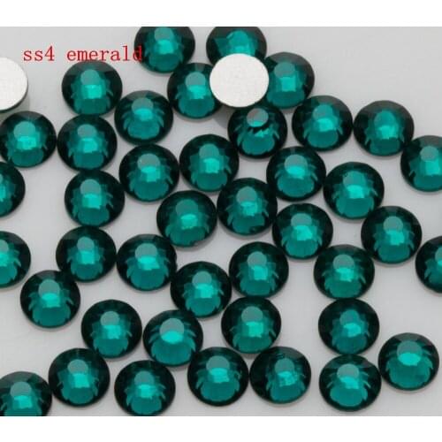 Free Shipping 1440pcs/Lot ss4(1.5-1.7mm) Emerald Flat Back Nail Art Non Hot Fix Glue on Rhinestones