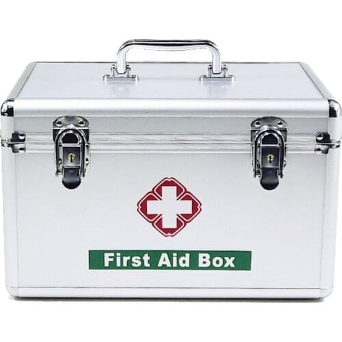 10/12/14/16inch Large Size First Aid Kit Container 2-layer Torage Box Aluminum Alloy Family Emergency with Handle Medicine Box