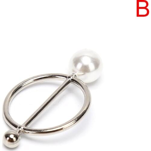 Pearl Brooch Pin Silk Scarf Buckle Women Shawl Scarf Clip Jewelry Accessories