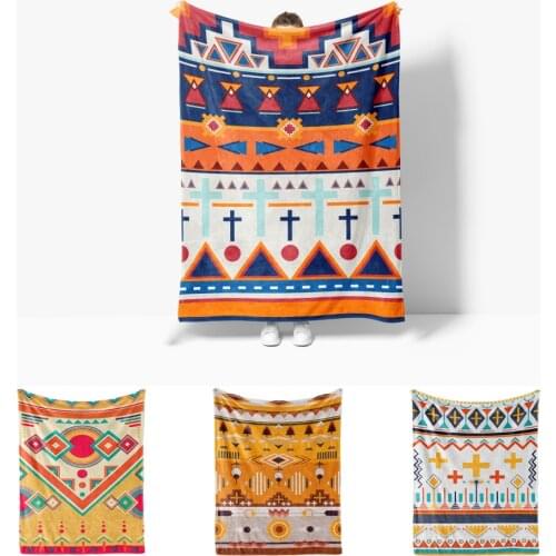 Bohemian Decorative Throw Blanket Winter Thermal Cover Double Summer Bedspread on The Bed Childrens Boho Happy Napper for Sofa