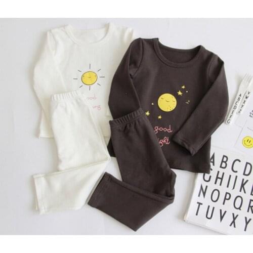 2021 Kids Autumn Winter Pajamas Baby Boys Girls Clothes Cute Cartoon Cotton Pyjamas Sets Nightwear Newborn Baby Sleepwear Fall