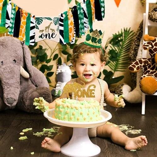 Wild One Birthday Party Decor Kids First 1st Birthday Boy Party Jungle Safari Theme Party Decor Woodland Animal Tropical Party