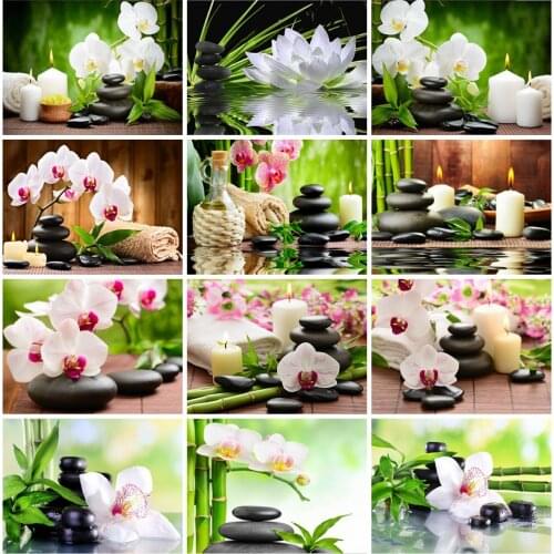 EverShine Diamond Embroidery Orchid Cross Stitch Diamond Painting Full Square Landscape Rhinestones Art Stone Mosaic Home Decor