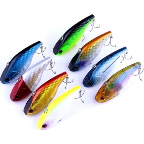 HENGJIA 1PC 7.5CM/18g 6# Hook VIB Plastic Hard Bait Vibe Rattle Hooks Isca Artificial Crankbait Pesca fishing lures
