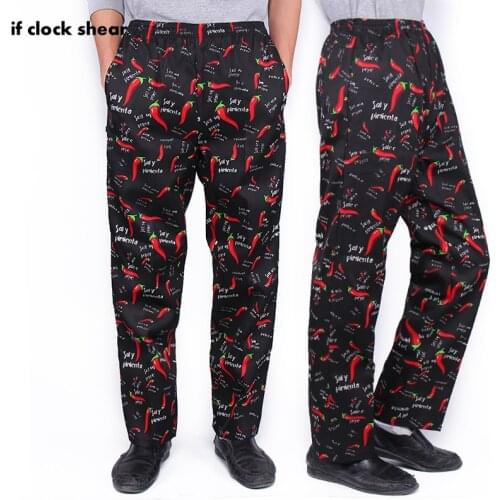 IF Food Service hotel restaurant Chef uniforms work clothes men bakery catering Breathable cooker pants kitchen elastic trousers