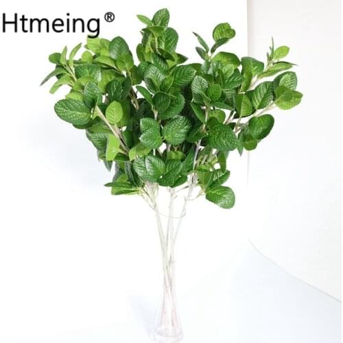 Artificial Peppermint Leaf Bunch Simulation green Leaves branches Mint Greenery Decorative Home Wedding Party Decorations Tree