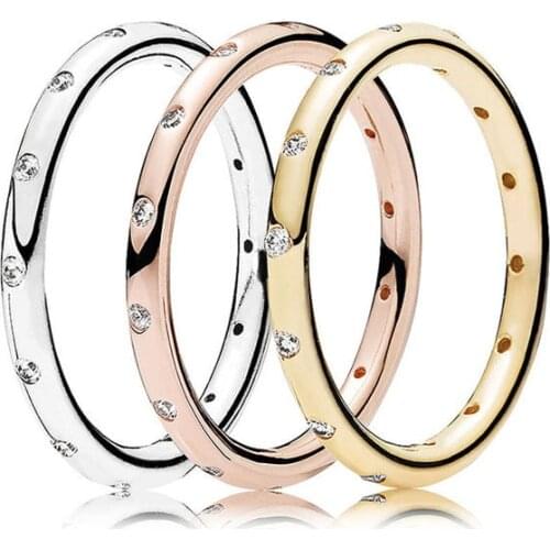 3 Color Silver Color Ring Diy Rose Gold With Crystal Surround Fashion Rings For Women Wedding Jewelry