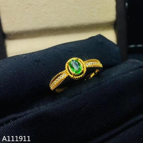 KJJEAXCMY fine jewelry 925 sterling silver inlaid natural emerald popular female ring support detection fashion