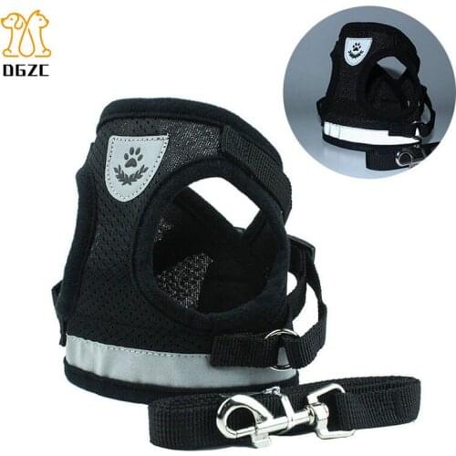 Reflective Nylon Dog Harness Leash Set Outdoor Dog Breathable Vest with Mesh Padded for Puppy Dogs Pet Product Dropship