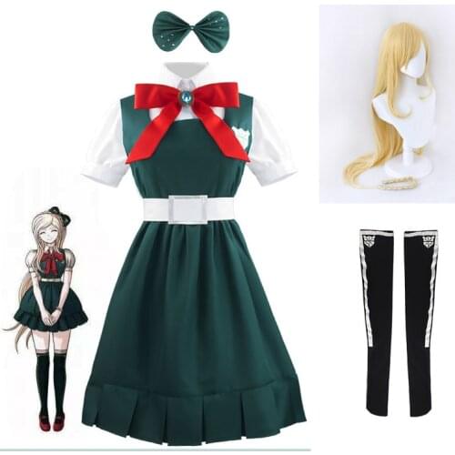 Anime Danganronpa 2 Sonia Nevermind Cosplay Costume Dress Girl Helloween Carnival School Uniform and Wig