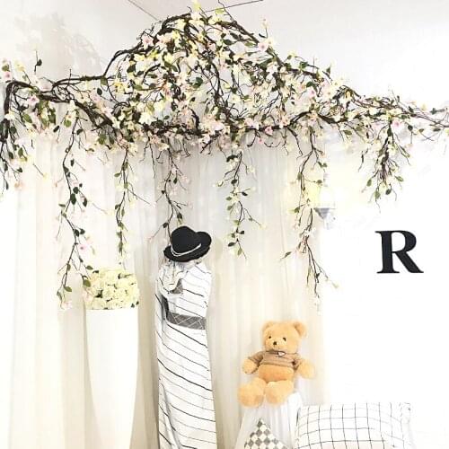 Latex orchids Wedding decoration Artificial Flowers wall long stem Flower Foaming Rattan Silk Flowers Orchid Wedding Home Decor