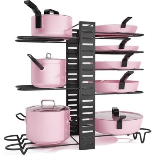 Kitchen Accessories Organizer Pan Cutting Board Holder Dishes Rack Stand Metal Storage Shelf Drain