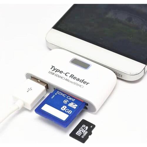 Multifunction Memory Card Adapter USB 3.1 Type C USB-C TF SD OTG Card Reader for Mac Book Phone Tablet