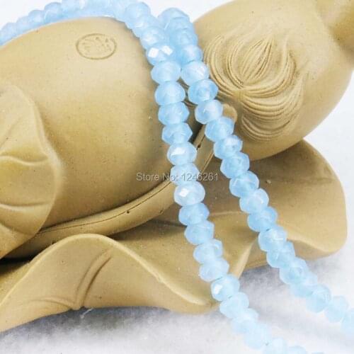 Fashion 2x4mm Chalcedony Accessories Jewelry making Design Gifts Faceted Light Blue Abacus Loose Beads DIY Natural Stone 15inch