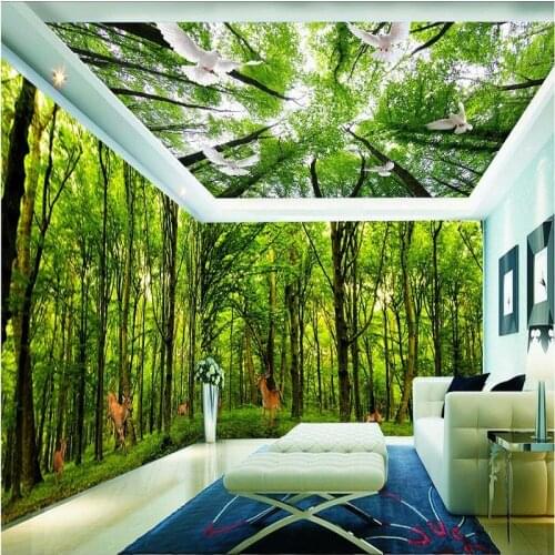 Pegeon Forest 3d Ceiling Wallpaper Murals 5D Papel Murals 3d wall photo murals for Living Room 3d wall mural 3d Wall stickers