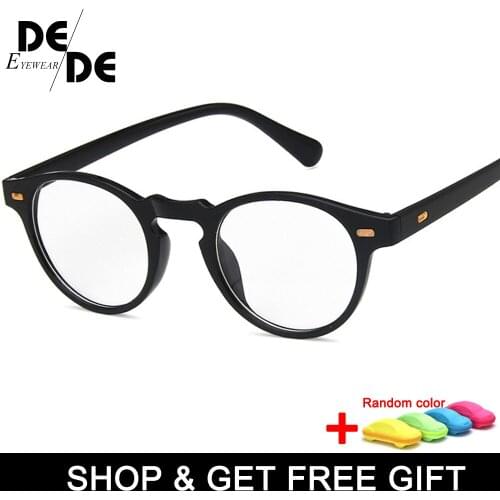 New Vintage Round Clear Glasses Women Transparent Lens Glasses Frame Ladies Optical Eyeglasses Frame Men Unisex Gift with box