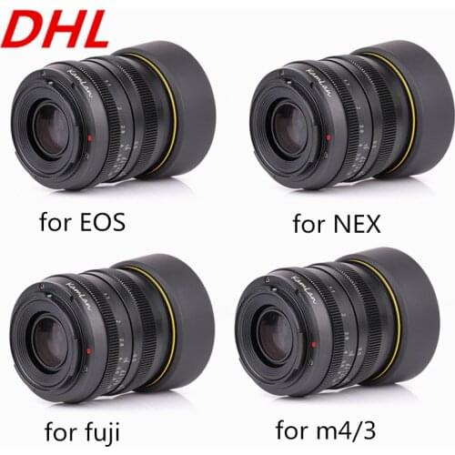 Kamlan lens 50mm F1.1 APS-C Large Aperture Manual Focus Lens For Canon EOS-M NEX Fuji X M4/3 Cameras With lens Hood