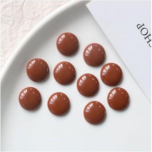 Wholesale 100pcs/lot 14mm Chocolate color geometry rounds shape flatback beads diy jewelry earring/garment accessory