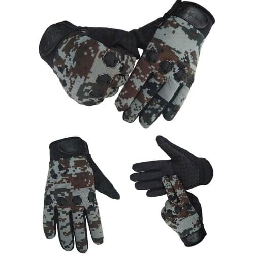 1Pc Unisex Full Finger Anti-Slip Camouflage Glove Hunting Cycling Outdoor Mitten Bicycle Glove Motorcycle Shockproof Gloves