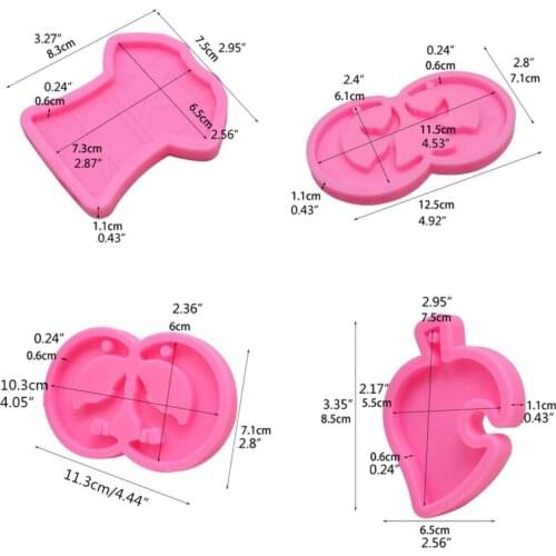 Handmade Keychain Pendant Resin Mold Comb Heart Puzzle Bottle T-shirt Resin Casting Silicone Molds Jewelry Making Tools