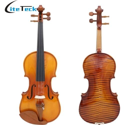 Full Size 4/4 Violin Spruce Flame Maple Veneer Fiddle for Performer Jujube Wood with Case Rosin Wiper Christmas Gift Present