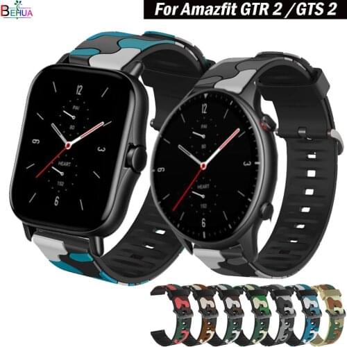20mm / 22mm Sport Fashion Silicone watchBand For Huami Amazfit GTR 2 Strap bracelet for Amazfit GTS 2 Accessories wristband belt