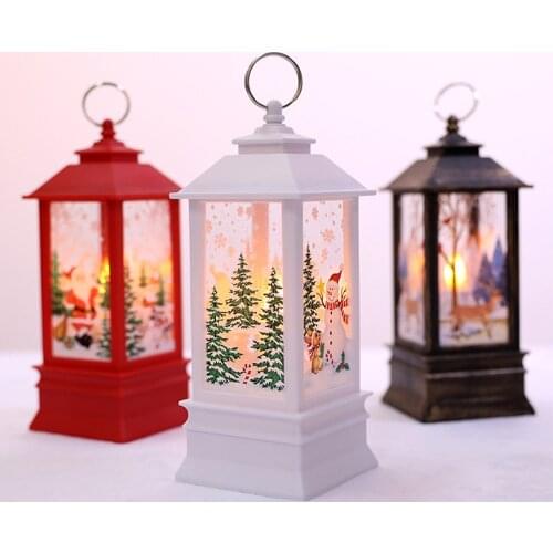Christmas Decorations For Room Lantern Led Candle Light Candles Xmas Tree Ornaments Santa Claus Elk Lamp Kerst New Year Gift