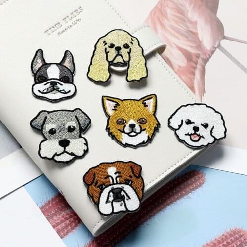 Cute Dog Embroidery Self-adhesive Diy Decorative Patch Bag Shoes Hand Account Sticker Mobile Phone Cloth Stickers Self-adhesive