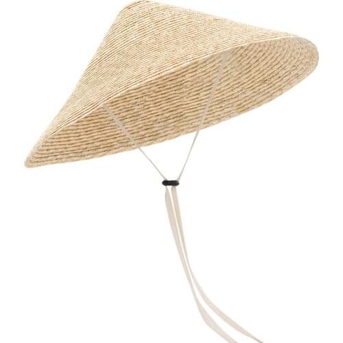 Womens Summer Hats Handmade High Quality Wheat-straw Bamboo Cone Sunshade Hat Rain Cap Straw Summer Hat For Women Large Brim