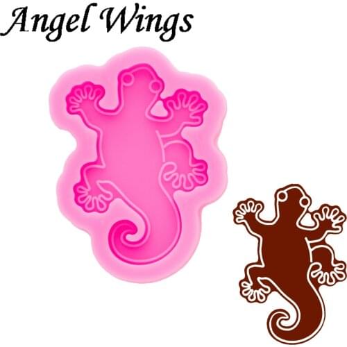 Gecko Snake silicone mold for epoxy. Super glossy resin Badge Reel mold. DIY form for a Phone Grip. Jewelry diy mold DY1005