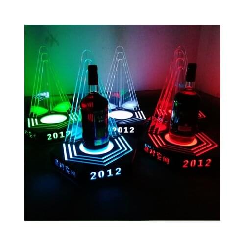 Led Light Wine Cocktail Display Stand Rack Remote Control PE Plastic Colorful Color Charging For Night Club Bar KTV bar stand