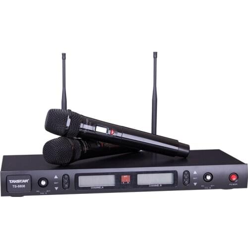 Takstar TS-8808 UHF Wireless Microphone Dual channel LCD-displays For Classroom, karaoke, home entertainment, live performance