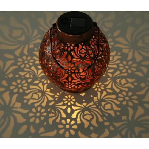 Vintage Solar Lamp Solar LED Lantern Outdoor Garden Iron Hanging Lantern Lawn Path Landscape Home Decor Light