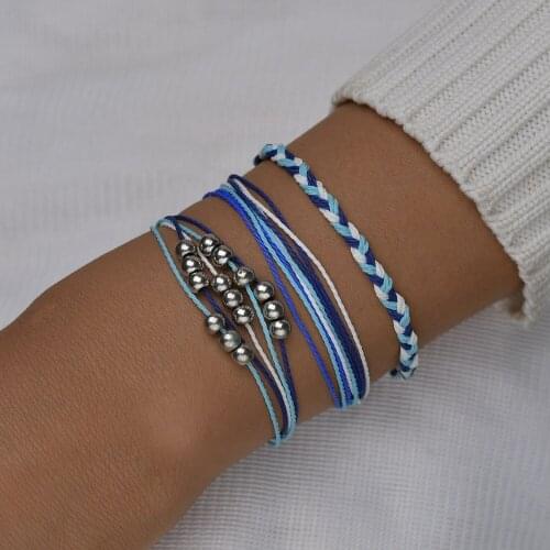 Vintage hand-knitted three-piece bracelet