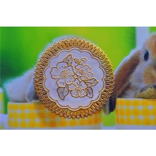 YJ-303# Golden Diameter 12cm PVC Mat for plate bowl table hotel dining cushion ashtray vase Place mats/Waterproof(6 pieces/lot)