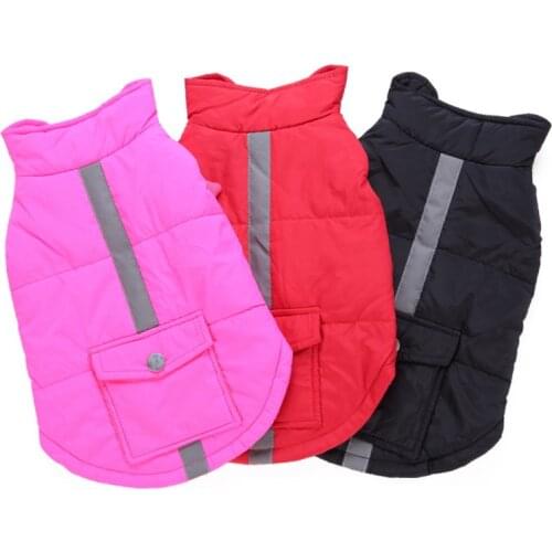 Winter Dog Vest Jacket Reflective Pet Dog Clothes For Dogs French Bulldog Coat Windproof Clothing For Dogs Costume Pets Outfits