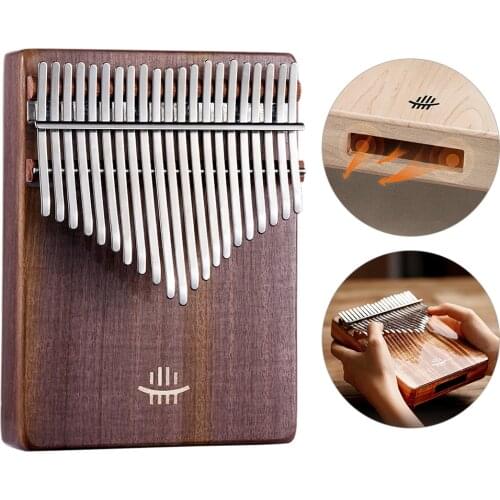 17 21 Keys kalimba Thumb Piano Full Solid Wood Rosewood Acacia Finger Piano Bottom Opening Keyboard Instruments For Beginner New