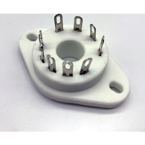 2pcs ceramic tube socket 9 pin tube socket GZC9-P silver foot for RS1003 F3A RF tube amplfier