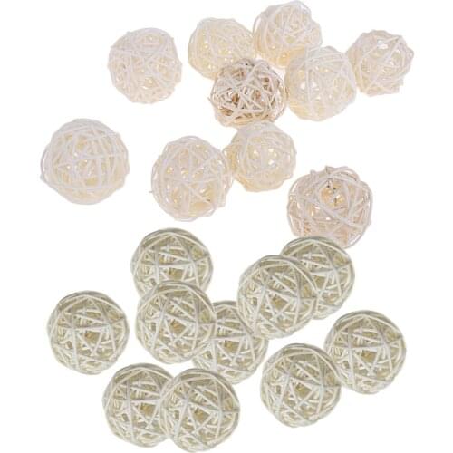 20pcs 5cm Wicker Rattan Ball -Fairy Lights Cover -For Home Garden Party Wedding Decorations DIY mixed white