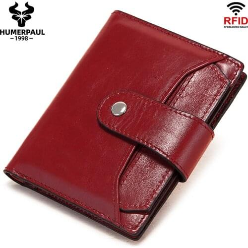 2020 Leather Women Wallet Hasp Small and Slim Coin Pocket Purse Quality RFID Cards Holders Luxury Brand Wallets Designer Purse
