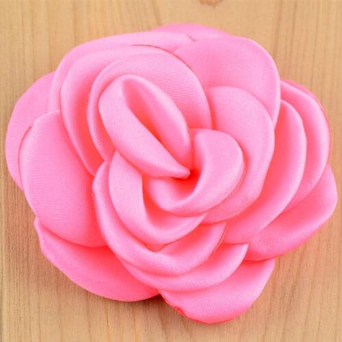 30pcs Flat Back 2" Burned Small Satin Rose DIY Ruffled Rosette Flowers Hair Accessories,Fabric Flowers for Headbands