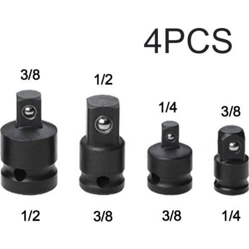 4Pcs 1/4 3/8 1/2 Ratchet Wrench Socket Adapter Spanner Keys Set Converter Drive Reducer Electrophoresis Process Blacken Tools
