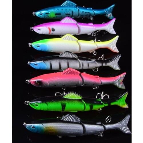 7pcs 12.7cm 17.4g Laser Minnow Fishing Lure Floating Wobblers Artificial Bait Hard Crankbaits Treble Hooks Tackle With 3D Eyes