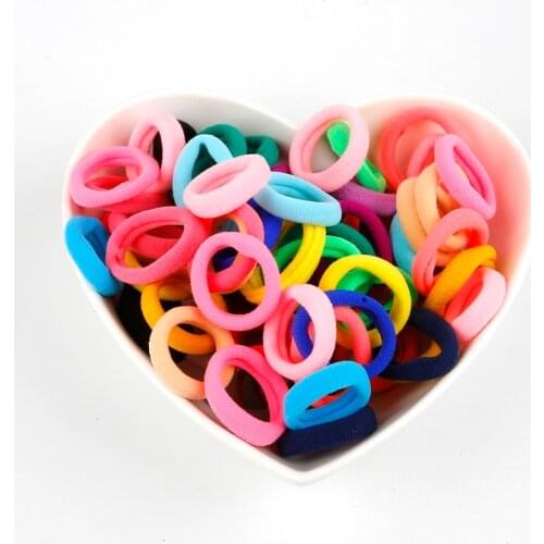 80pcs/pack Colorful Nylon Elastics Hair Band For Girl Kids Cute Rubber Rope Hair Holders Ring for Towel Hair Accessories
