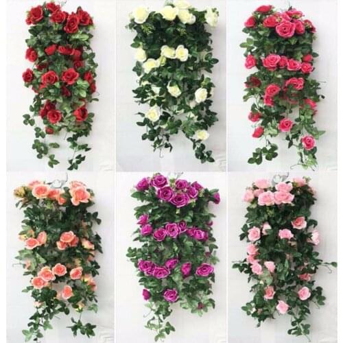 90cm Hanging Artificial Plant Rose Flower Vine Rattan For Wall Wedding Holiday Party Birthday Venue Hanging Decoration