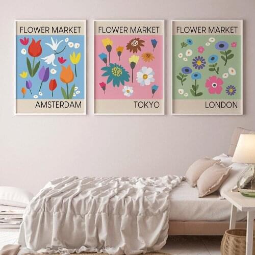 Abstract Colorful Market Japan London Amsterdam Wall Art Canvas Painting Nordic Posters And Prints Wall Pictures For Living Room