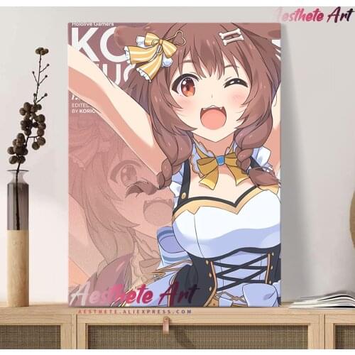 Inugami Korone Hololive Anime Decoration Home Decor Canvas Painting Living Room Wall Art Pictures Posters Manga Prints