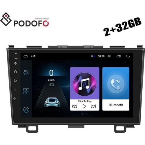 Podofo Android 9.1 9'' 2+32GB HD Mirror Car GPS Player Universal Radio GPS Navigation WIFI Player For 2008 - 2011 Honda CRV