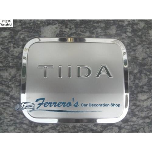 Free shipping car sticker stainless steel fuel tank cap for 2006-2009 2010-2015 Nissan TIIDA high quality